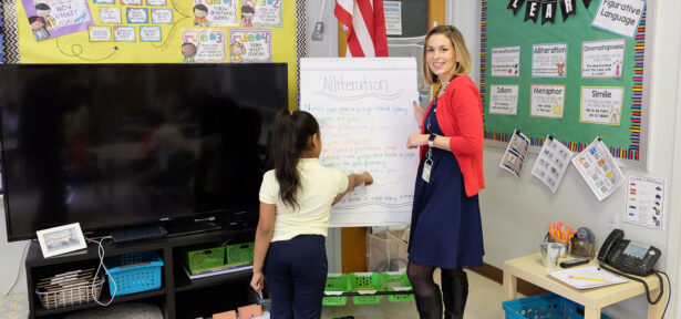 A teacher in the classroom