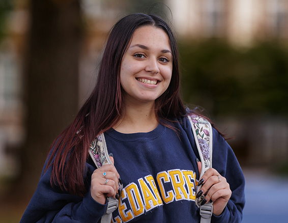 Student in Cedar Crest shirt